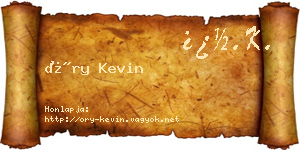 Őry Kevin névjegykártya