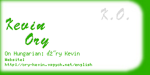 kevin ory business card